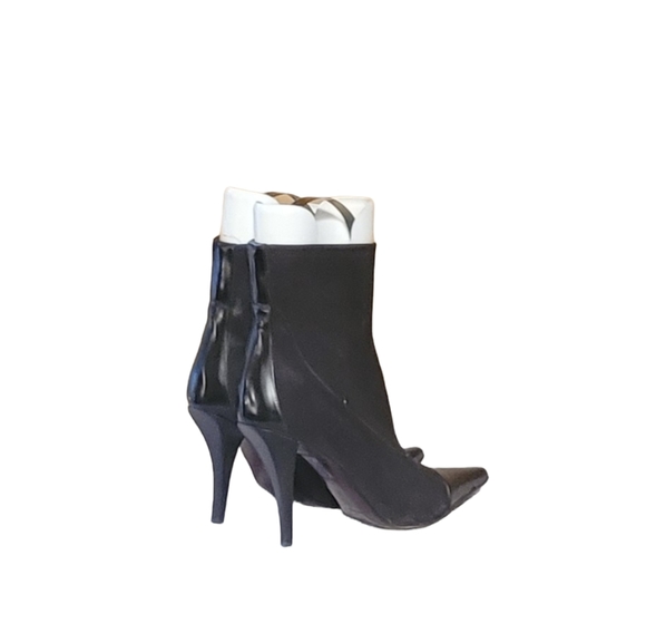 Women Vintage Leather And Fabric Elastic Upper Ankle Boots By Via Spiga Size 6.5 - Picture 6 of 10